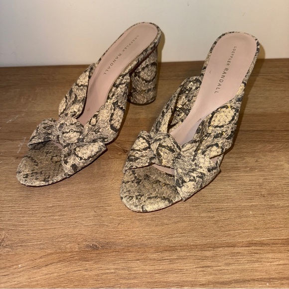 Loeffler Randall Snakeskin Mules Size 8.5 Gold - Picture 5 of 8
